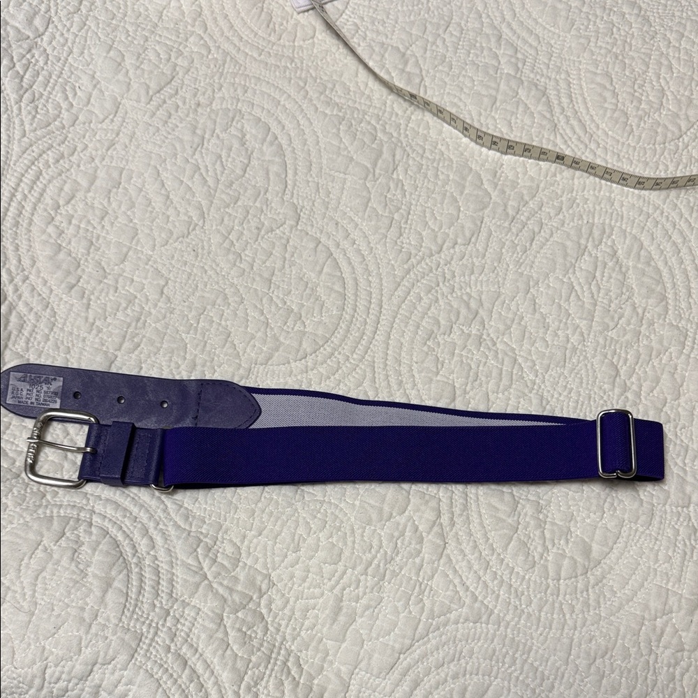 Purple Baseball Adjustable Belt with Silver Buckle